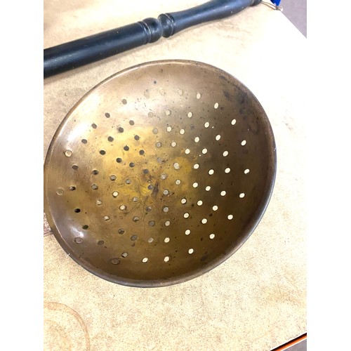 347 - Copper warming pan, copper kettle, chesnut roaster etc