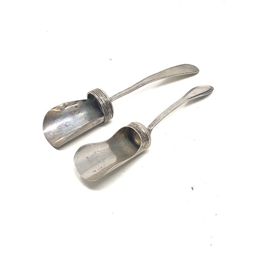 22 - 2 antique Dutch silver sugar shovel spoons