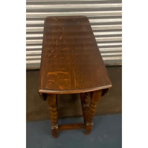 366 - Oak drop leaf table with barley twist legs