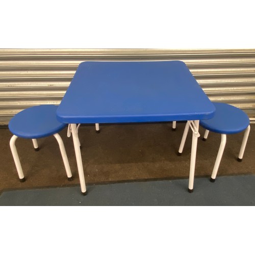 331 - Childrens folding table and 2 stools