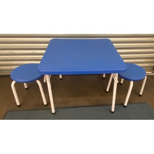 331 - Childrens folding table and 2 stools