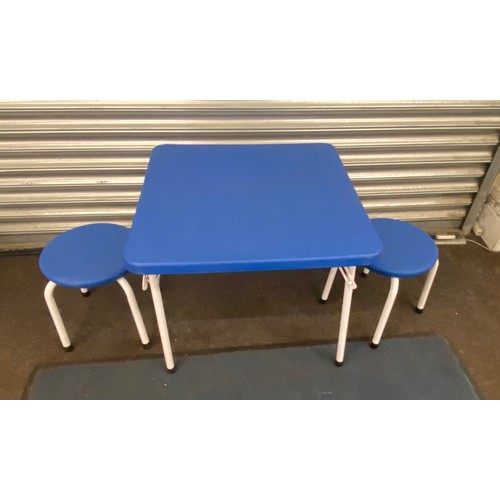 331 - Childrens folding table and 2 stools