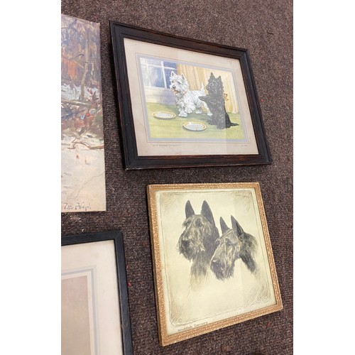 110 - 5 Dog prints including Lucy dawson Arthur wardle and Mabel Gear measures 17 inches wide