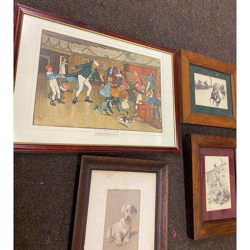 55 - 4 Prints by Cecil aldin largest measures 19 inches long 13 inches tall