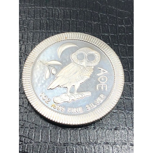 396 - 2017 Niue $2 AOE Owl Of Athena 1 oz .999 Fine Silver Coin