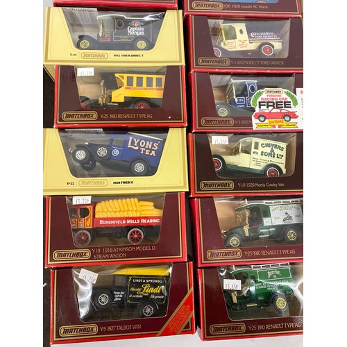 253 - Large selection of Yester year models includes 1918 crossley, 1927 talbot van, 1912 Ford T etc