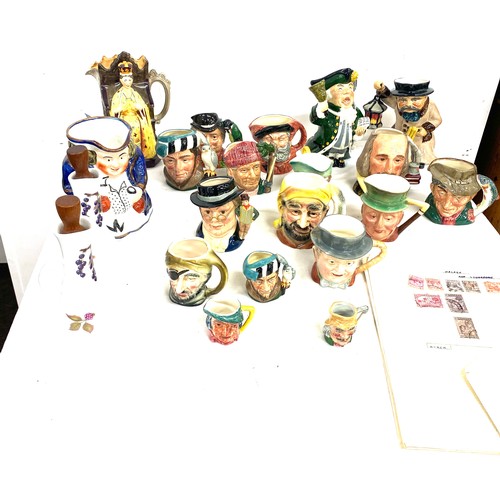 235 - Large selection of assorted Toby Jugs, stamps, Royal Worcester