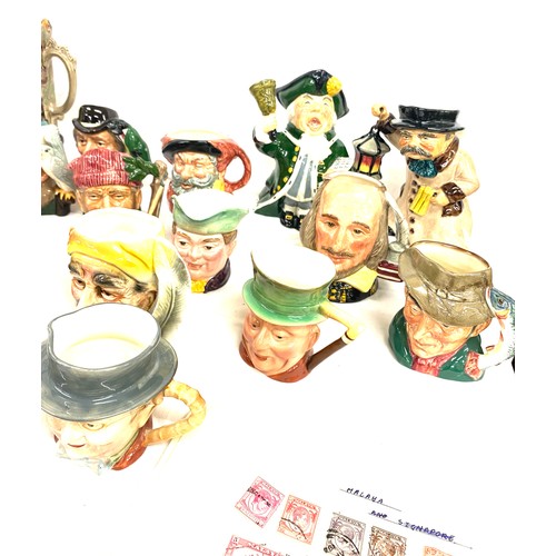 235 - Large selection of assorted Toby Jugs, stamps, Royal Worcester