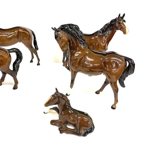 87 - Selection of 5 Beswick brown horses and 1 Royal Doulton, all in over all good condition