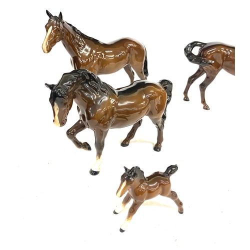 87 - Selection of 5 Beswick brown horses and 1 Royal Doulton, all in over all good condition