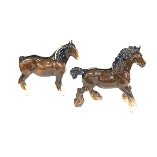 64 - Two Beswick shire horses, both in over all good condition