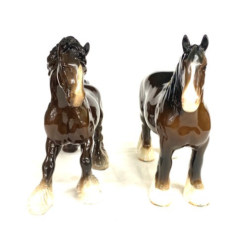 64 - Two Beswick shire horses, both in over all good condition