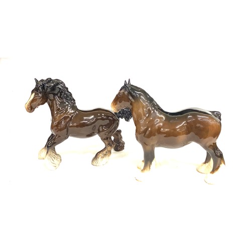 64 - Two Beswick shire horses, both in over all good condition