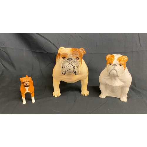 73 - 3 Vintage Beswick Bulldog figures, all in over all good condition