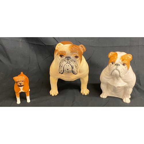 73 - 3 Vintage Beswick Bulldog figures, all in over all good condition