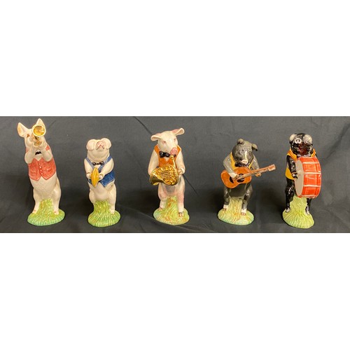 50 - Set of five vintage Beswick pig band figures, over all good condition