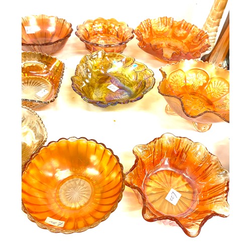 225A - Selection of 14 pieces of vintage carnival glassware