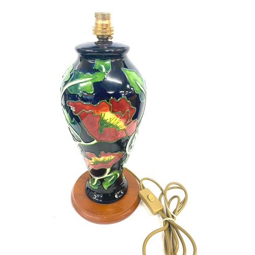 42 - Moorcroft style standard lamp, without shade , working order