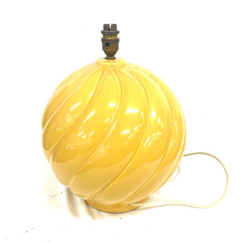 77 - Decorative sphere design yellow standard lamp, no shade working order