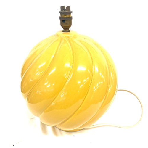 77 - Decorative sphere design yellow standard lamp, no shade working order