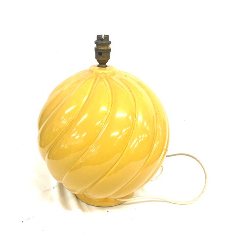 77 - Decorative sphere design yellow standard lamp, no shade working order