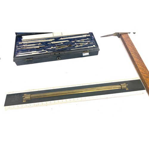 23 - Selection of vintage drawing instruments to include a cased set by A.G. Thorntons Ltd