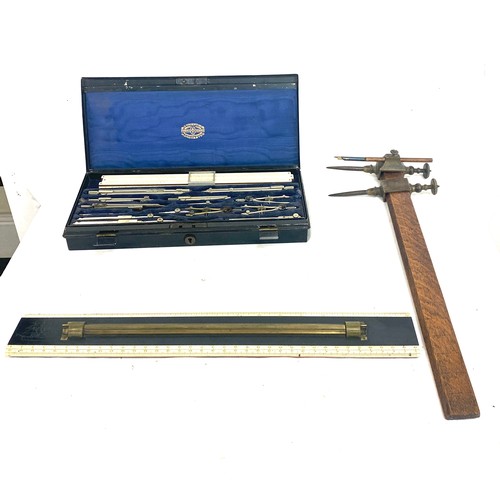 23 - Selection of vintage drawing instruments to include a cased set by A.G. Thorntons Ltd
