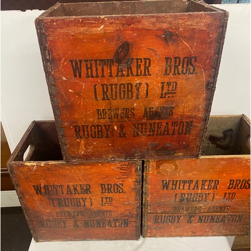 281 - 3 Whittaker Bros wine crates with 2 bottles of sealed V Testulat champagne