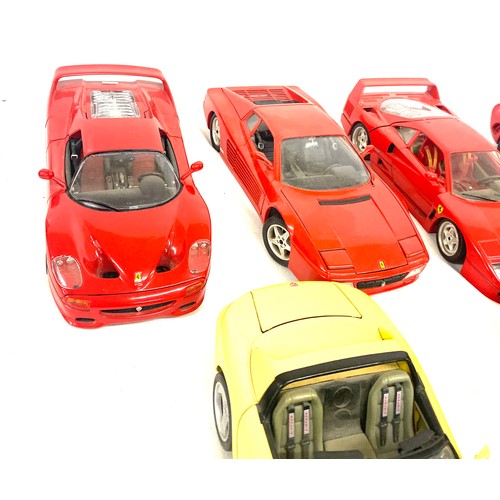 169 - Selection of 6 Burajo, Maisto model cars to include Ferrari, Jaguar etc