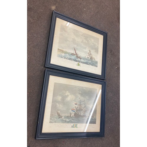 24 - 2 Framed ship scene prints, approximate frame measurements: 28 x 24 inches