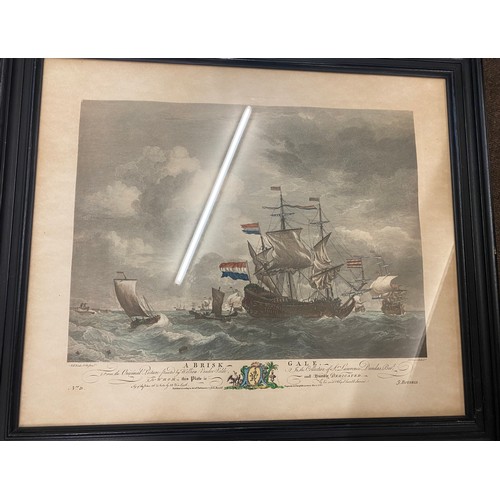 24 - 2 Framed ship scene prints, approximate frame measurements: 28 x 24 inches