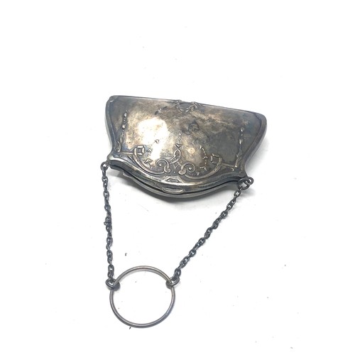 4 - Antique silver purse fitted interior chester silver hallmarks