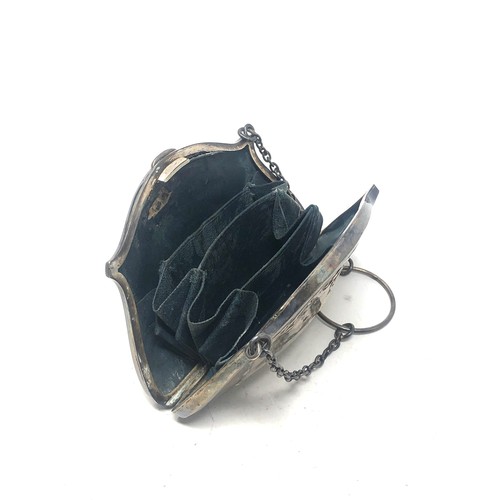 4 - Antique silver purse fitted interior chester silver hallmarks