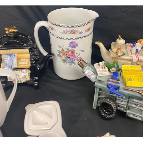 226 - Large selection of miscellaneous to include novelty teapots, Poole plates, part Czech tea set, Wilki... 