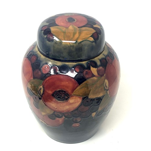 388 - large early Moorcroft  Pomegranate ginger jar measures approx 25cm tall by 18cm diameter overall goo... 