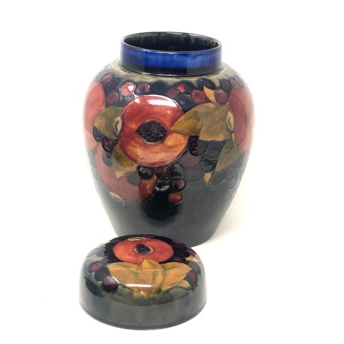 388 - large early Moorcroft  Pomegranate ginger jar measures approx 25cm tall by 18cm diameter overall goo... 