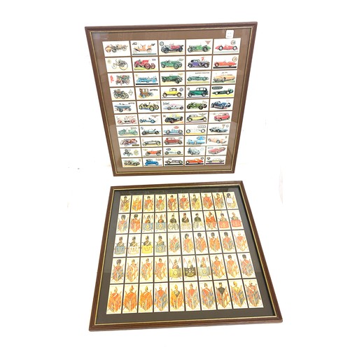 44 - Framed selection of car cigarette cards, Soldier cigarette cards