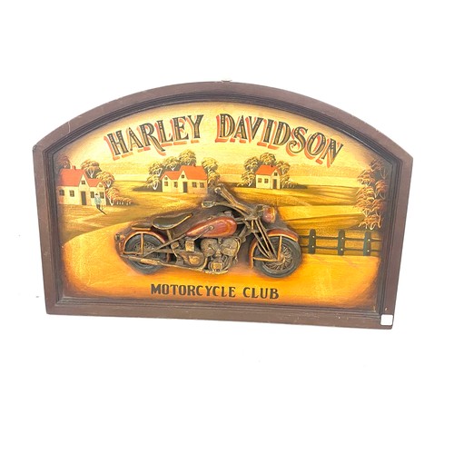 18 - Wooden Harley Davidson sign / picture/ plaque, approximate measurements: 16 x 24 inches