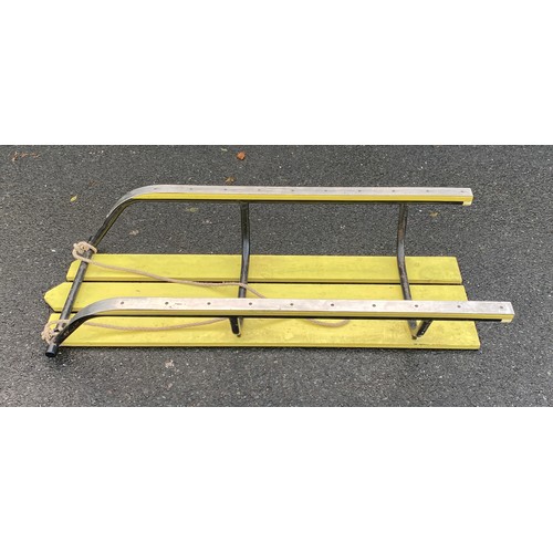 356 - Vintage wooden sledge/toboggan measures approx 50 inches long and 20 inches wide