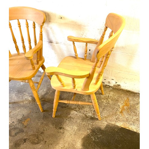 375 - Pair of farm house carver chairs