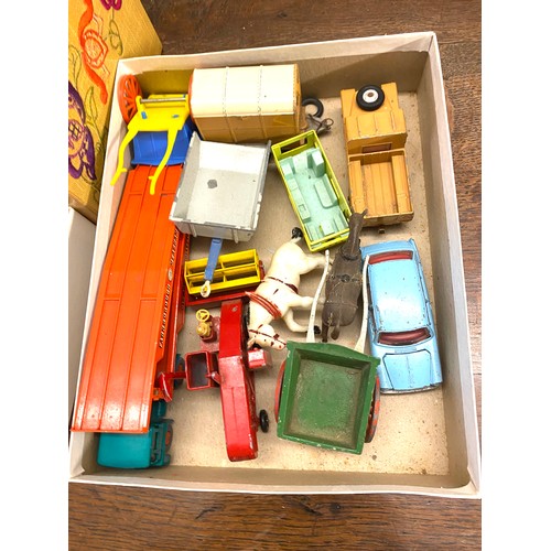 328 - Large selection of vintage dye cast cars includes Dinky, Corgi, Chitty chitty bang bang, match box e... 