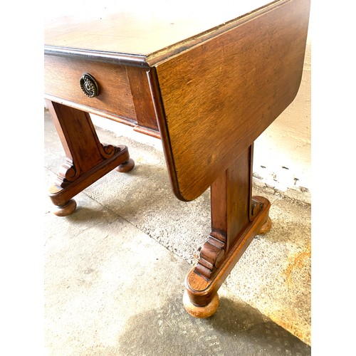 362 - Antique 1 drawer Mahogany sofa table measures approx 29 inches 20.5 inches wide 31incehs long