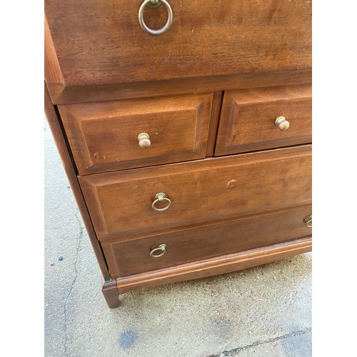 373 - Stag 7 drawer chest of drawers, handle missing, measures approx 44 inches tall 32 inches wide 18 inc... 