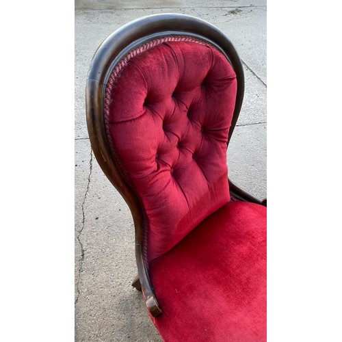 383 - Victorian spoon back nursing chair