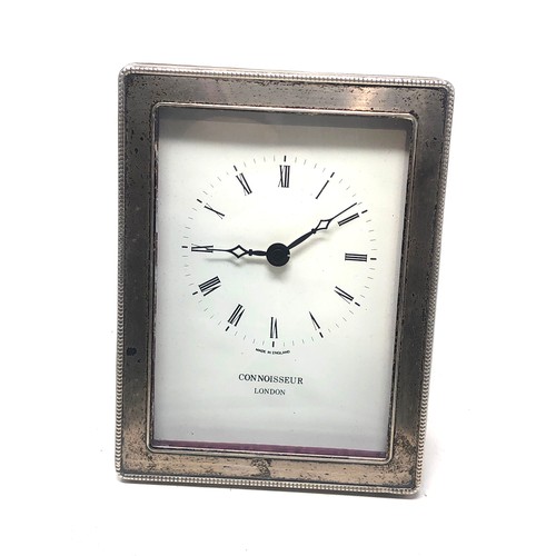 57 - Vintage silver framed connoisseur london clock