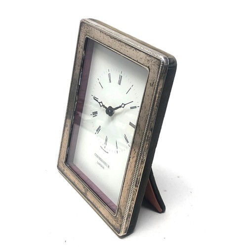 57 - Vintage silver framed connoisseur london clock