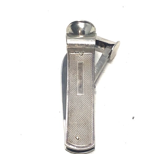 69 - vintage silver cigar cutter pen knife birmingham silver hallmark