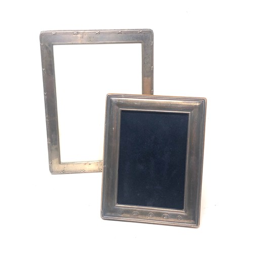 72 - 2 vintage silver picture frames largest measures approx 21cm by 16cm