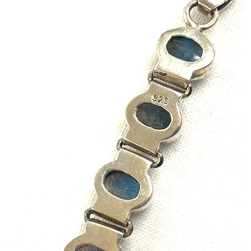 409 - Sterling silver Rainbow moonstone bracelet and pendant