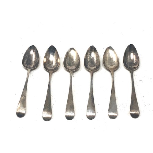 44 - 6 georgian silver tea spoons